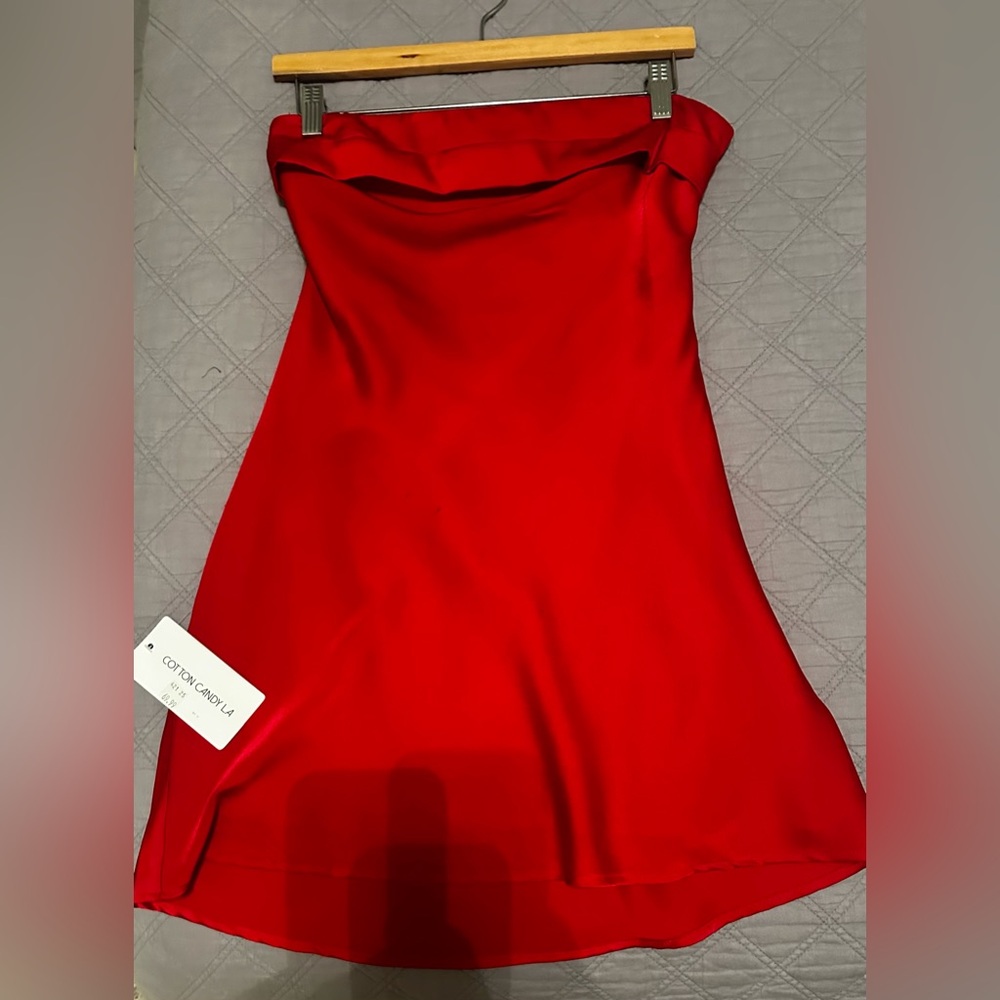 Cotton Candy Bold Red Mini Dress
